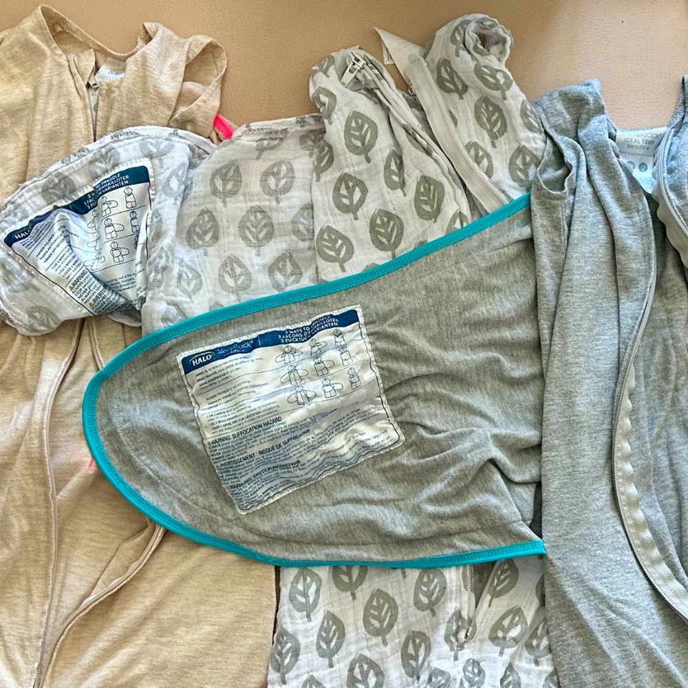 Bundle of THREE Halo IdealTemp Sleepsack Swaddles - Size 3-6mo
